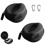Bhina 2 Stücke Tragbare Uhrenbox,Reisen Watch Fall,Runde Uhrenetui,Single Watch Box,Einzelne Uhrenbox,Mit Karabiner Und Schwamm,Geeignet Für Alle Arten Von Mechanischen Uhren,Smartwatches