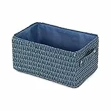 Compactor RAN9693 Lilou Aufbewahrungskorb mit Griff, 23 x 15 x 12 cm, Blau