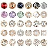 30 Stück Brosche Knöpfe, Mabor Brosche Damen Buttons Ohne Nähen Abnehmbar Broschen für Kleidung Pearl Damen Knöpfe Ohne Nähen für Hemdbrosche Frauen Kleidung Cardigan