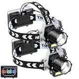 AXRUNZE LED Wiederaufladbare Stirnlampe Hohe Lumen, 120000 Lumen Super Helle Stirnlampe Taschenlampe mit Bewegungsmelder, 10 Modi, IPX7 Wasserdicht, 3 USB Port für Wandern Camping Laufen