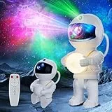 Astronaut Sternenhimmel Projektor, LED Sternenprojektor sitzen/stehen, 8 Nebelmodi, 5 Helligkeit & Geschwindigkeit, 2 Sternenmodi & Timing, Fernbedienung Mond Nachtlicht für Kinder Erwachsene Party