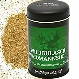 Hallingers Wildgulasch Waidmannsheil - Gewürz-Mischung für Wildgulasch - für Jäger zum Kochen von Wildgerichten Waidmann (Dose) - Geschenkideen Weihnachten & Geschenke Adventskalender | Geburtstag Glü