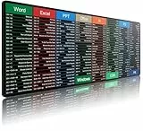 Mouse Pad Gaming - Excel Mouse Pad Shortcuts Mouse Mat with Stitched Edges, Non-Slip Base Quick Key Desk Mat, for Office,Home,Laptop