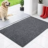 casa pura Schmutzfangmatte innen 80 x 120 cm Anthrazit - rutschfeste Maschinenwaschbare Fußmatte - Türmatte Sauberlaufmattestürmatte - Fussmatte für Hund - Haustür & Flur - NASA