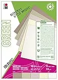 Marabu 1612000000600 - GREEN LINE Papier-Block DIN A4 Nature Mix, 20 Blatt, natürliche Färbung, fünf Farben, matt, 250 g/m², säure- und carbonfrei, biologisch abbaubar