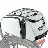 Valkental 3in1 Fahrradtasche für Gepäckträger mit Rucksackfunktion - 14L Volumen - Gepäckträgertasche mit zahlreichen Fächern - Wasserfest & Reflektierend - Mit Tragegriff - Geprüfte Qualität