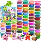 essenson Modelliermasse-Set, 60 Farben Lufttrocknende magische Knete für Kinder, Geschenk für Jungen und Mädchen im Alter von 3-12 Jahren