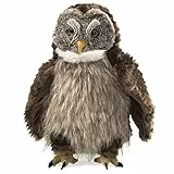 Folkmanis Handpuppe Puppet Eule mit „Huhu – Effekt“, Macht Geräusche, 3135