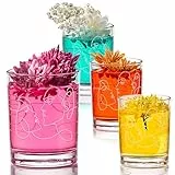 Liedlich® Gin Gläser & Cocktailgläser Set - 4 Stück Handgefertigt Mit Gravur - 300 ml - Wasserglas, Saftglas, Gin Tonic, Trinkgläser - Geschenkset