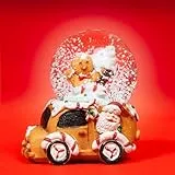 SIKORA SK39 Kleine Glas Deko Schneekugel Lebkuchen Auto Weihnachten Weihnachtsdeko D:45mm
