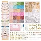 JHWELRG 12000+ Matte Perlen für Armbänder Selber Machen,Mit Mini-Glasperlen,Holzperlen,Buchstaben Beads & Zubehör,Geschenk für Erwachsene & Kinder DIY Schmuck Freundschaftsarmbänder & DIY Basteln
