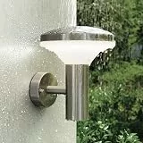 NBHANYUAN Lighting® Aussenleuchte/Außenlampe LED Wand Lampe Außen für Balkon, Garten Silber SUS304 Edelstahl 3000K Warmweiß Licht 220-240V 1000LM 9W IP44
