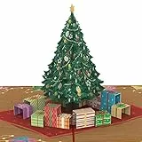 papercrush® Pop-Up Weihnachtskarte Weihnachtsbaum - 3D Weihnachtsgrußkarte mit Tannenbaum & Geschenken für Kinder, Frohe Weihnachten Karte für Ehefrau, Mama & Partnerin, Handgemachtes Weihnachtsbillet