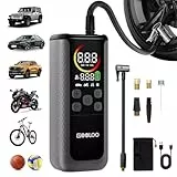 GOOLOO GT160 Dual Elektrische Luftpumpe, 160 PSI Akku Luftpumpe, 4-Fache Geschwindigkeit Doppelzylinder Kompressor Fahrradpumpe mit LED-Display, Automatischer Abschaltung für Autos, Fahrräder, Bälle