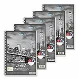 Stylex 40032-P5 - Collegeblock Duo mit Spiralbindung, DIN A4, 50 Blatt kariert und 30 Blatt liniert, 5 Stück