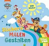 PAW Patrol Stickern, Malen, Gestalten: Malbuch mit 250 Stickern I Für Kinder ab 3 Jahren