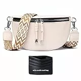 YISUOHOOM Bauchtasche Damen Umhängetasche klein Crossbody Bag Veganes Leder Brusttasche Kleine Handtasche Beige Geschenke für Frauen