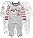 Kiddiezoom Baby Boys 3er Pack Kurzarm Bodysuit Bio Onesies (Design13, 0-3 Monate)