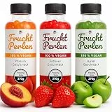 ONHA Bubble Tea Perlen Set - 3er Pack mit Popping Boba Fruchtperlen - fruchtige Tapioka servierfertig - 100% vegan und glutenfrei - Erdbeere, Pfirsich, Apfel
