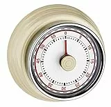 TFA Dostmann Küchen Timer, 38.1037.09, Eieruhr, mit Aufzugswerk, ohne Batterien, mit Alarm, Retro-Design, Beige, L 74 x B 74 x H 36 mm