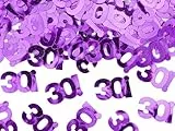 PartyDeco Konfetti Zahl 30 2x1cm 15g - Zahlenkonfetti für Geburtstag Jubiläum Perlenhochzeit - Streudeko Tischkonfetti - Tischdeko - Confetti - Lila