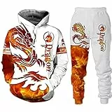Dragon 3D Gedruckt Männer Hoodies/Hosen/Trainingsanzug Langarm warm Sport Anzüge (dragon3,2XL)