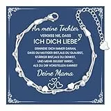 CheersLife Mutter Tochter Armband,Tochter Geschenke von Mama Papa,Herz Armband Damen,11 12 13 14 15 16 17 18 Geburtstag Mädchen,Weihnachten Valentinstag Geschenke Schulanfang Mädchen