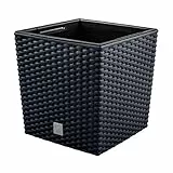 32 -Liter -Zeit -Topf mit Eimer zu pflanzen in Anthrazitfarbe 32 x 32 x 32,5 cm.