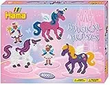 Hama Perlen 3138 Geschenk-Set Zauberhafte Pferde mit ca. 4.000 bunten Midi Bügelperlen mit Durchmesser 5 mm, Vorlagen und 2 Stiftplatten, inkl. Bügelpapier, kreativer Bastelspaß für Groß und Klein