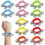 BELLE VOUS 12er Set Glocken Band für Arme & Füße - 20er Pack Metall Glöckchen Bänder in 6 Farben - 20x Metal Bells with Ribbon - Band Glöckchen für Baby zum Spielen