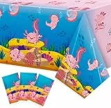 Haooryx Axolotl Party Tischdecken - 3er-Pack Bunte Axolotl Wasserdicht Langlebig Einweg Kindergeburtstag Baby-Dusche Camping Themenpartys Sommerereignisse Mit Leuchtenden Farben Cartoon-Axolotl-Muster