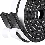fowong Dichtungsband Selbstklebend, Neu Moosgummi Selbstklebend 25mm(B) x12mm(D), Große Elastizität Schaumstoffband für Fenster&Türen Isolierung, Schalldämmend, Luftdicht, Gesamtlänge 4 m