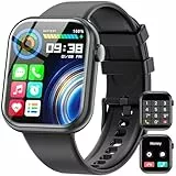 Smartwatch für Damen und Herren, 1,85 Zoll Bildschirm mit Bluetooth-Anruf und Freisprechfunktion, Schrittzähler, Herzfrequenzmesser, Fitnessuhr für Android und iOS