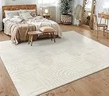 Paco Home Teppich Wohnzimmer Schlafzimmer Kurzflor Skandinavisches Boho Muster Geometrisch Rauten Motiv Einfarbig Weich Modern, Grösse:160x220 cm, Farbe:Creme 7