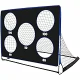 Bnlei 3 in 1 Fussballtore für Garten Kinder, Mini Faltbares Fußballtor Kinder Trainingszubehör, Kleine Fussball Tor mit Torwand, Fußball Tor Trainingsset Tore Gate für Indoor & Outdoor-schwarz