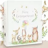 OLGS Sammelordner Meine Kindergartenzeit | Erinnerungsordner, Kindergartenordner Tiere | Ordner für Kinder, Sammelmappe, Kindergarten, Einschulung, Ringordner, Aktenordner DIN A4 - Cute Boho Freunde