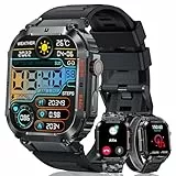 MEGALITH Smartwatch Herren Fitness Uhr: 1,96 Zoll Wasserdicht Sport Fitnessuhr mit Telefonfunktion - Tracker Schrittzähler Smart Watch Männer Kompatibel Android iOS