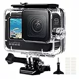 REDTRON Wasserdichte Gehäuse für GoPro Hero 9/10/11/12/13, 60M Wasserresistente Tauchen Schutzhülle Gehäuse mit Schnellmontage Klammer & Anti-Fog-Einsätze für Gopro Hero 9/10/11/12/13 Action Camera