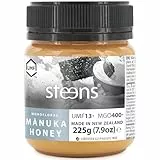Steens Manuka Honey MGO 400 + - 225 g rein roher 100% zertifizierter UMF 13+ Manuka Honig - abgefüllt und versiegelt in Neuseeland - 225 g