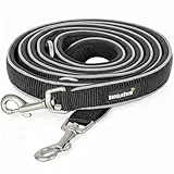 Rudelkönig Führleine Paola - 2,30m Länge - Verstellbare Hundeleine große & mittelgroße Hunde - Reflektierende Hunde Leine in schwarz