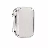 PAPOEEA Kabeltasche Elektronische Tasche Organizer Universal Kabelorganizer Tasche, Reisekabel Organizer Doppelschicht Reise Elektronik Zubehör Tasche für USB Ladekabel Powerbank Grau