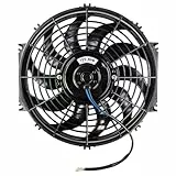 Universal Kühlerlüfter Ventilator, 12 Zoll 80W Elektrolüfter Motorlüfter Elektrische Lüfter mit Montagesatz, Kühlerventilator Slim Lüfterrad Push Pull Lüftermotor Wasserkühler für Auto KFZ LKW
