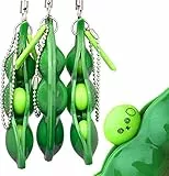 3 Stück Quetschbohnen Schlüsselanhänger Squishy Erbsenkapsel Stress Spielzeug Squishy Sojabohnen Anhänger Spielzeug bringen Spaß Schlüsselanhänger Handykette Tasche Anhänger für Kinder reduziert
