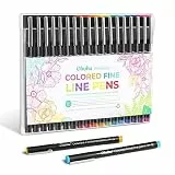 Ohuhu Fineliner Farbige Stifte 18 Stück 11 Farben Fineliner 0.45mm & 7 Filzstift Schwarz Verschiedene Spitzengrößen - kein Auslaufen der Tinte glatt für Handlettering Zeichnen Schreiben Skizzieren