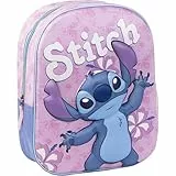Stitch 3D-Kinderrucksack, Rosa, 25 x 10 x 31 cm, aus Polyester und EVA, mit Reißverschluss, Stitch-Muster, entworfen in Spanien, Estándar, Casual