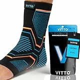 VITTO Sprunggelenkbandage, Fußbandage bei Bandschäden, Schwachen Gelenken, Verstauchtem Gelenks und Arthritis (Hulle, S)