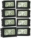 MAVORI® 8 x Thermo Hygrometer mini digital - 2 in 1 Temperatur und Luftfeuchtigkeitsmesser - Mini Thermometer und Hydrometer Feuchtigkeit digital - präzise Messwerte - inkl. Batterien
