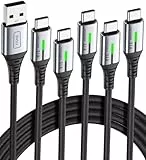 INIU USB C Kabel, (5 Stück/1+1+2+2+3m) Ladekabel USB C 3,1A QC 3,0 Schnellladekabel, Typ C Handy Ladekabel für PS5 Samsung S22 Ultra S21 Xiaomi 11 iPad Air Google Pixel 7 Pro Huawei P50 Xperia usw.
