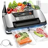 OidoZac Profi Vakuumiergerät (85kPa) für Lebensmittel - Vacuum Sealer 12-in-1 mit Doppelter Schweißnaht, Easy-Lock System Folienschweißgerät, Integriertem Schneider und Abnehmbarer Tropfschale