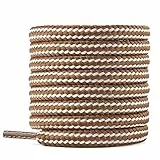 Knixmax 2 Paar Schnürsenkel Rund Ø 5 mm Ersatz Schuhbänder Reißfes für Wanderschuhe Arbeitsschuhe Stiefel Braun-Khaki 140cm